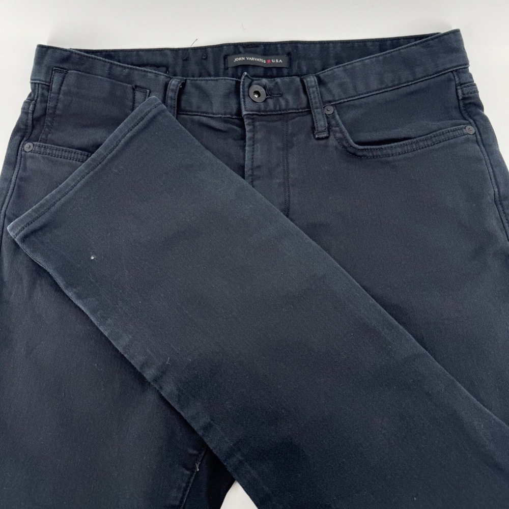 John Varvatos USA Bowery Slim Straight Black Jeans Mens 30 Designer Pants